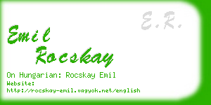 emil rocskay business card